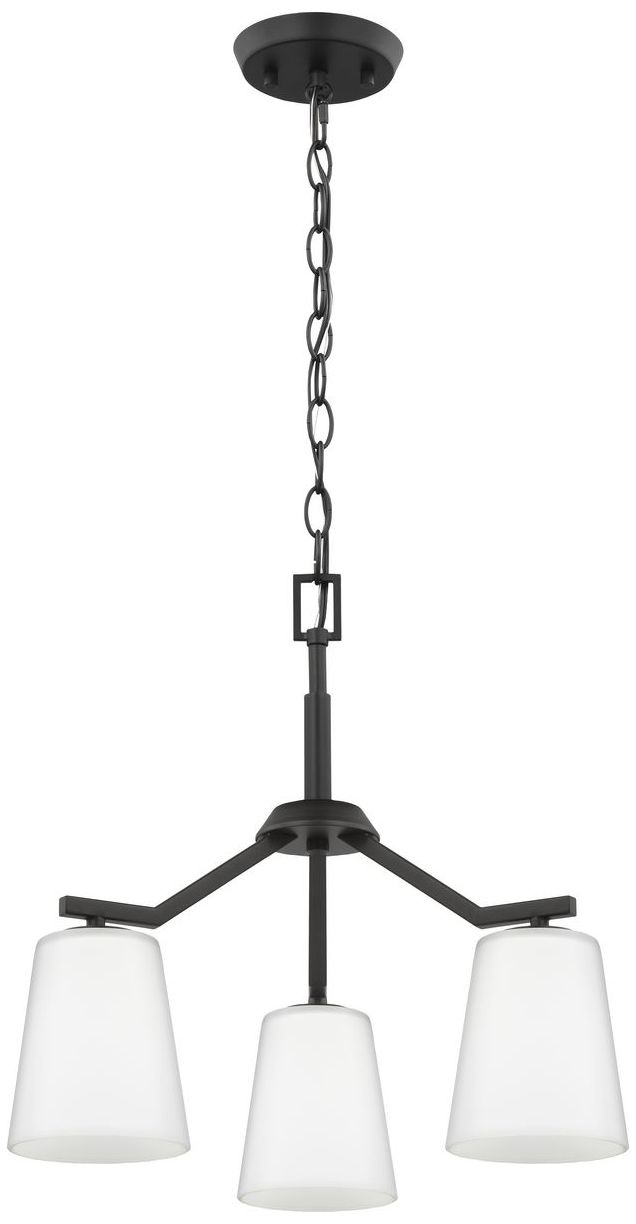 Image 5 Vertex Collection Three-Light Etched White Convertible Chandelier more views