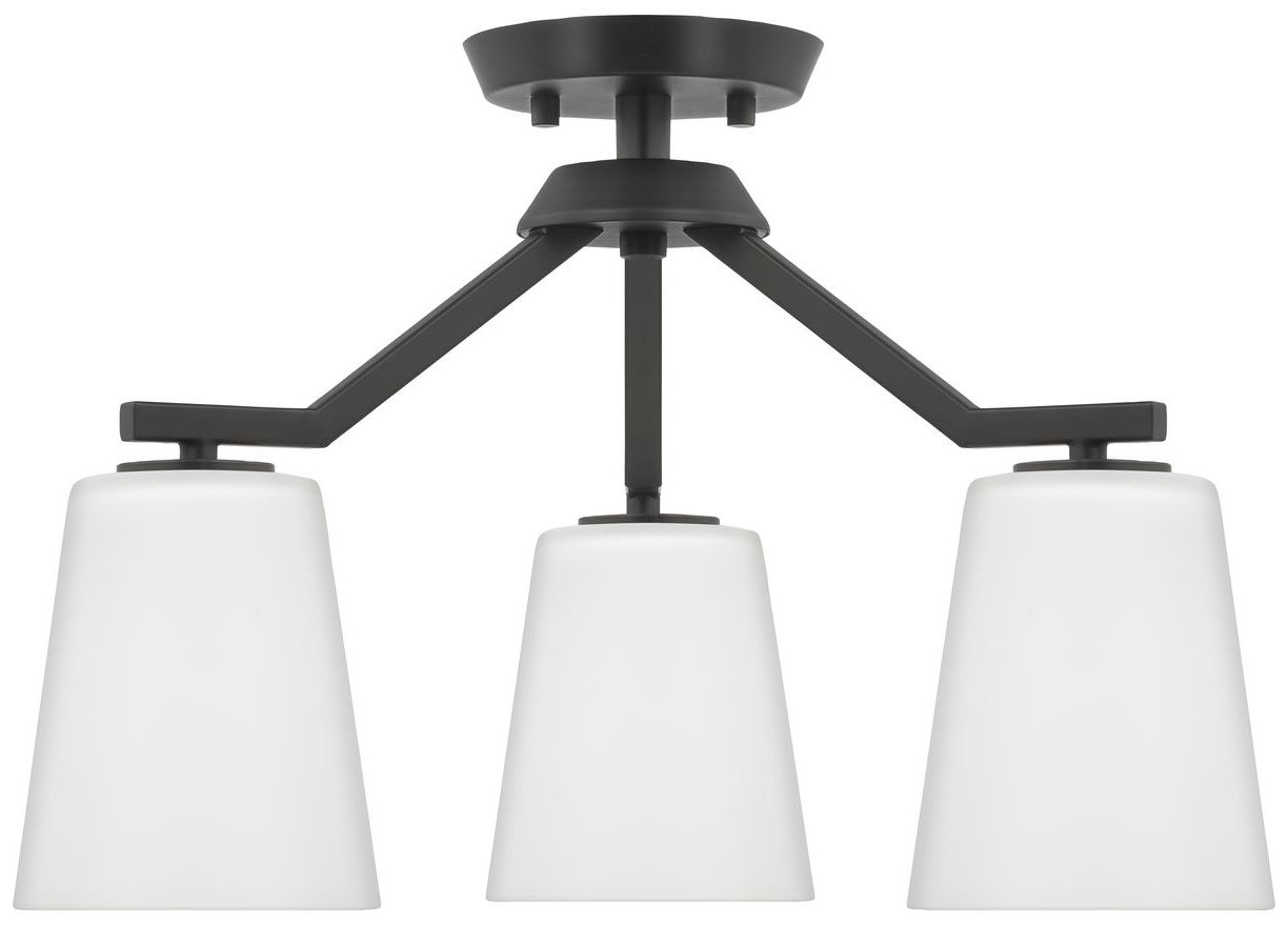 Image 6 Vertex Collection Three-Light Etched White Convertible Chandelier more views