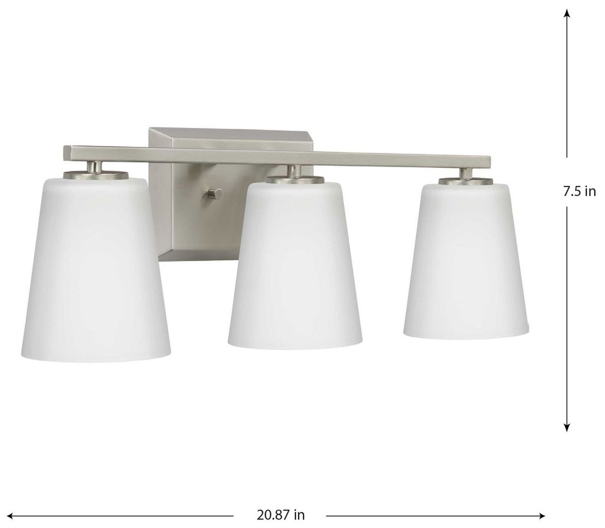 Image 4 Vertex Collection Three-Light Etched White Glass Contemporary Bath Light more views