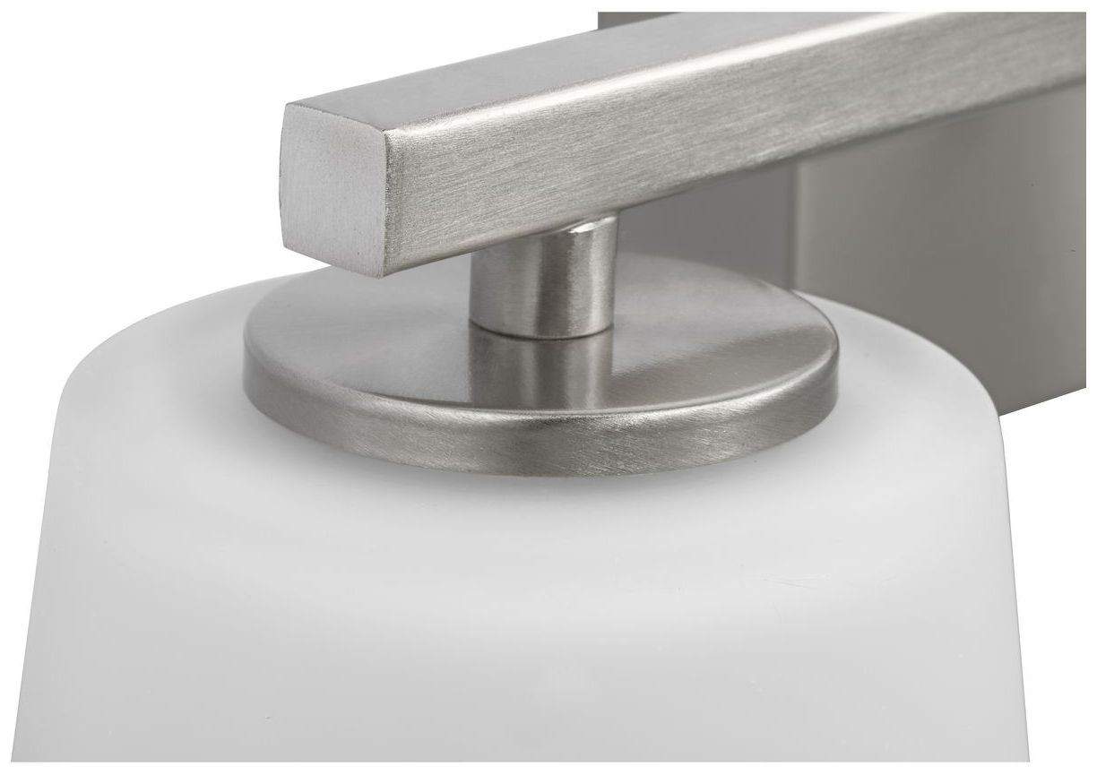 Image 6 Vertex Collection Three-Light Etched White Glass Contemporary Bath Light more views