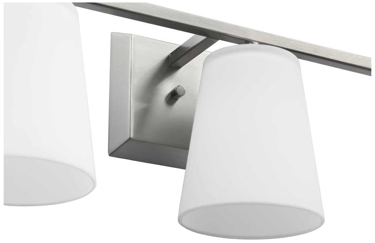 Vertex Collection Three-Light Etched White Glass Contemporary Bath Light