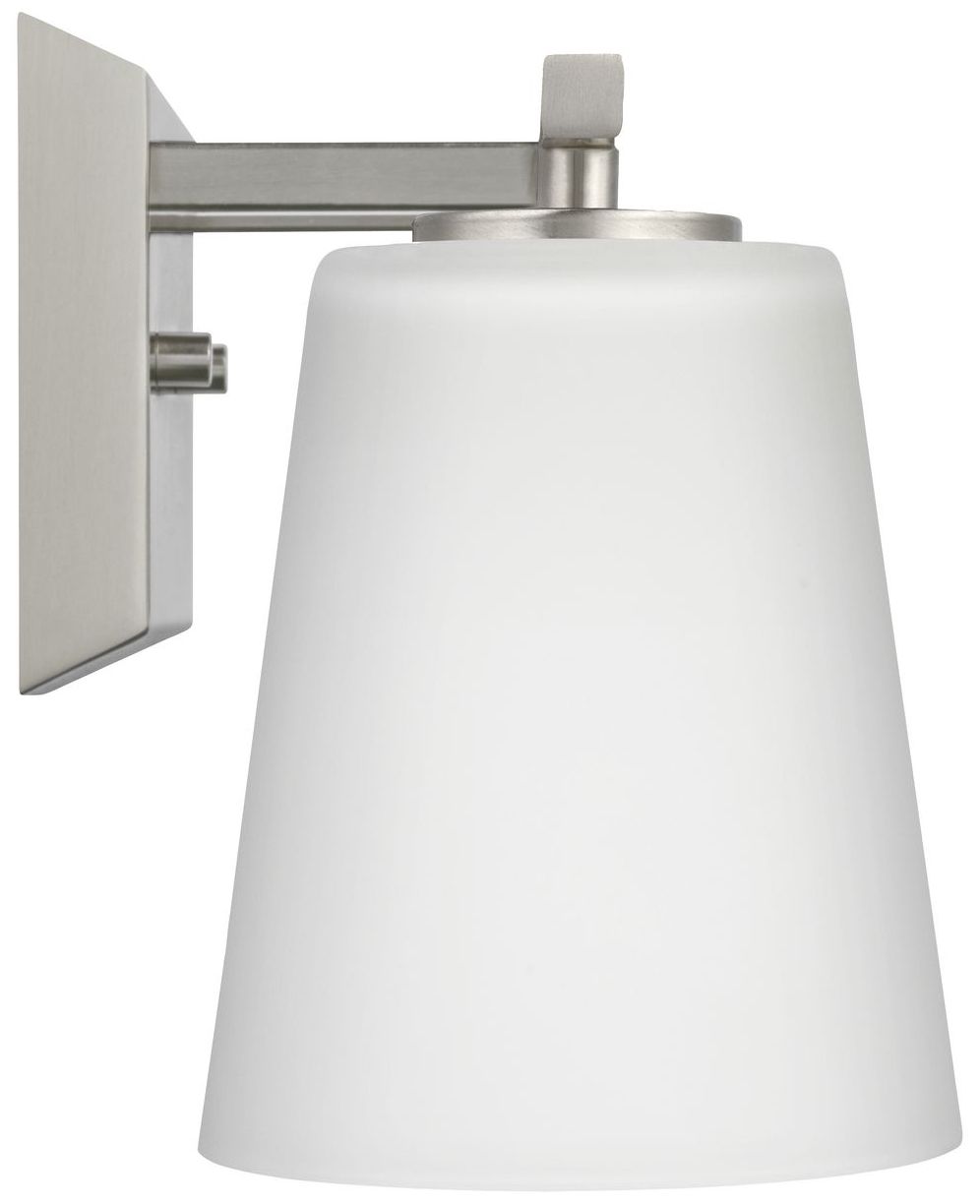 Vertex Collection Three-Light Etched White Glass Contemporary Bath Light