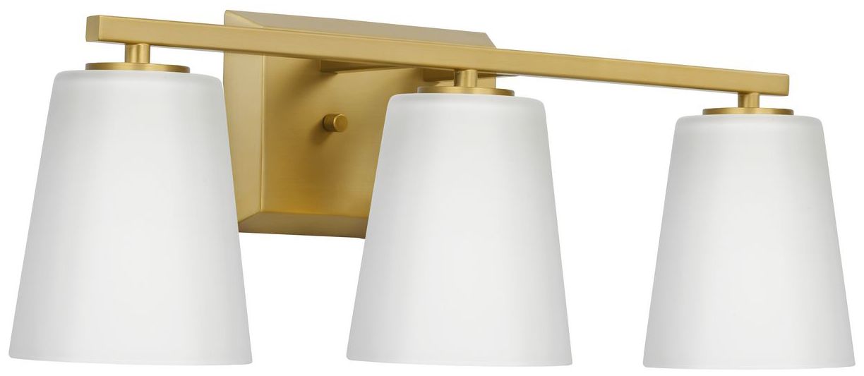 Image 3 Vertex Collection Three-Light Etched White Glass Contemporary Bath Light more views