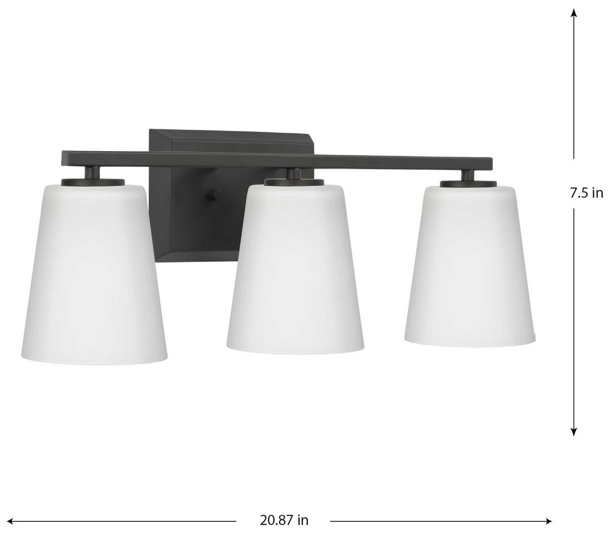 Image 4 Vertex Collection Three-Light Etched White Glass Contemporary Bath Light more views