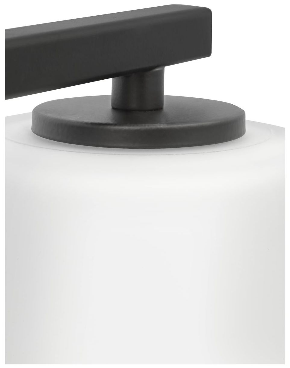 Image 6 Vertex Collection Three-Light Etched White Glass Contemporary Bath Light more views