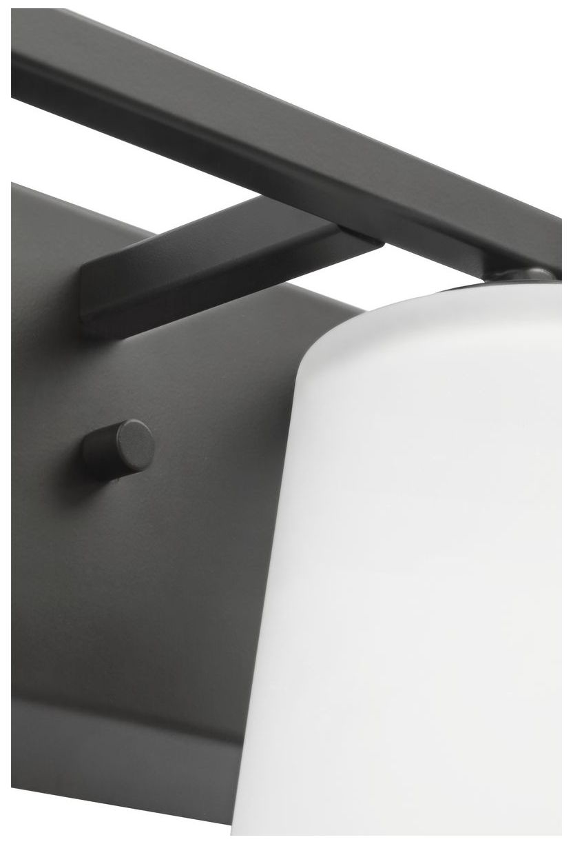 Image 7 Vertex Collection Three-Light Etched White Glass Contemporary Bath Light more views