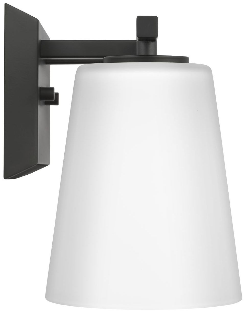 Vertex Collection Three-Light Etched White Glass Contemporary Bath Light