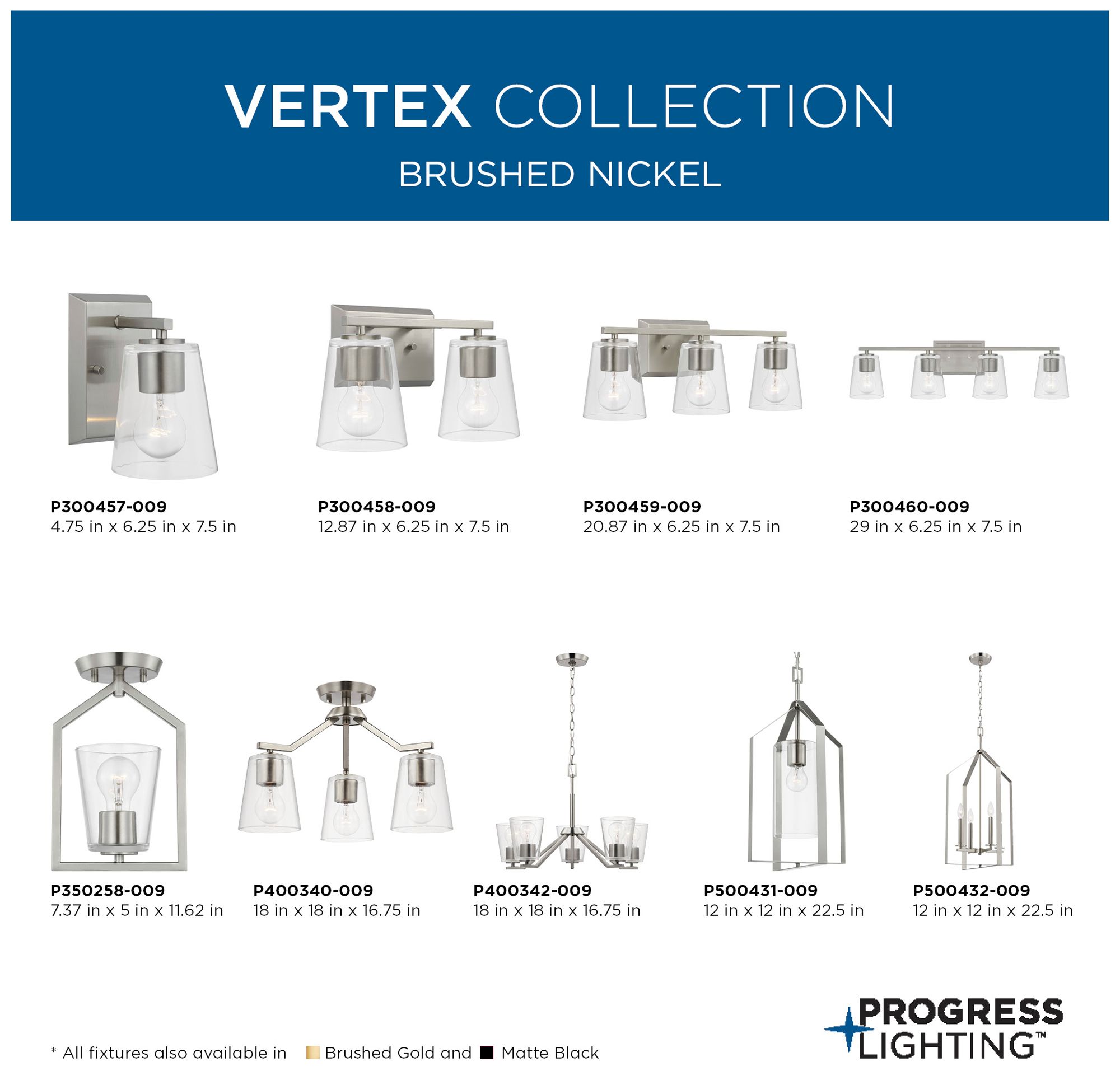 Vertex Collection Two-Light Clear Glass Contemporary Bath Light