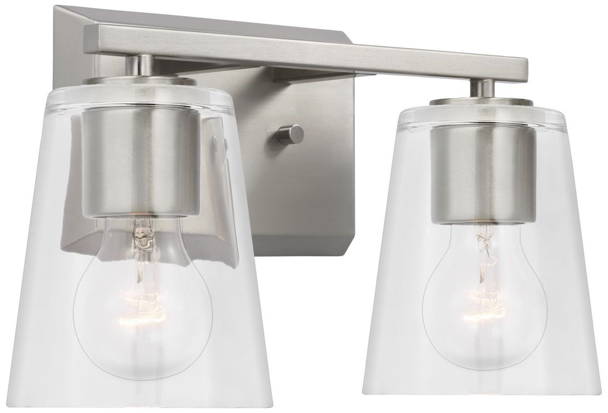 Image 3 Vertex Collection Two-Light Clear Glass Contemporary Bath Light more views