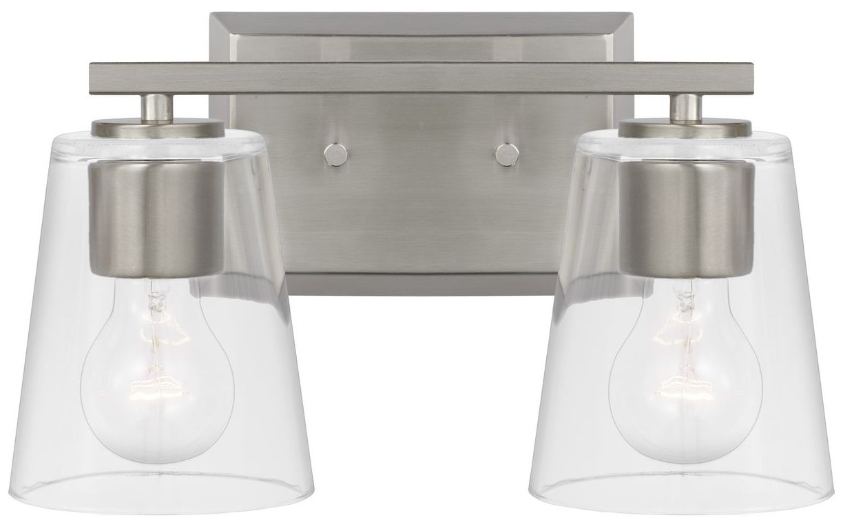Image 5 Vertex Collection Two-Light Clear Glass Contemporary Bath Light more views