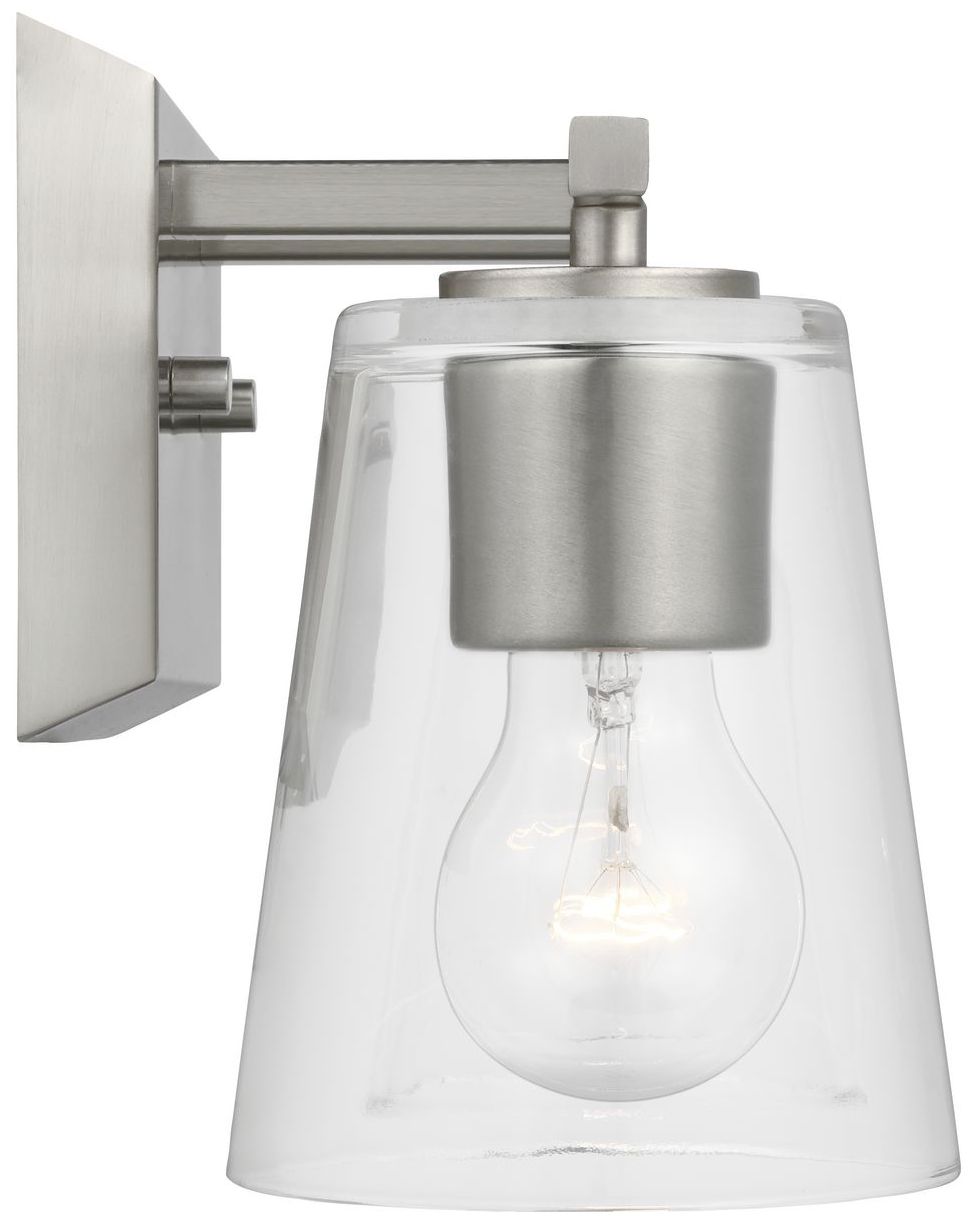 Vertex Collection Two-Light Clear Glass Contemporary Bath Light