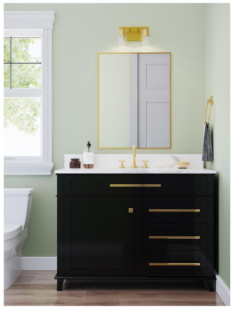 Image 2 Vertex Collection Two-Light Clear Glass Contemporary Bath Light more views