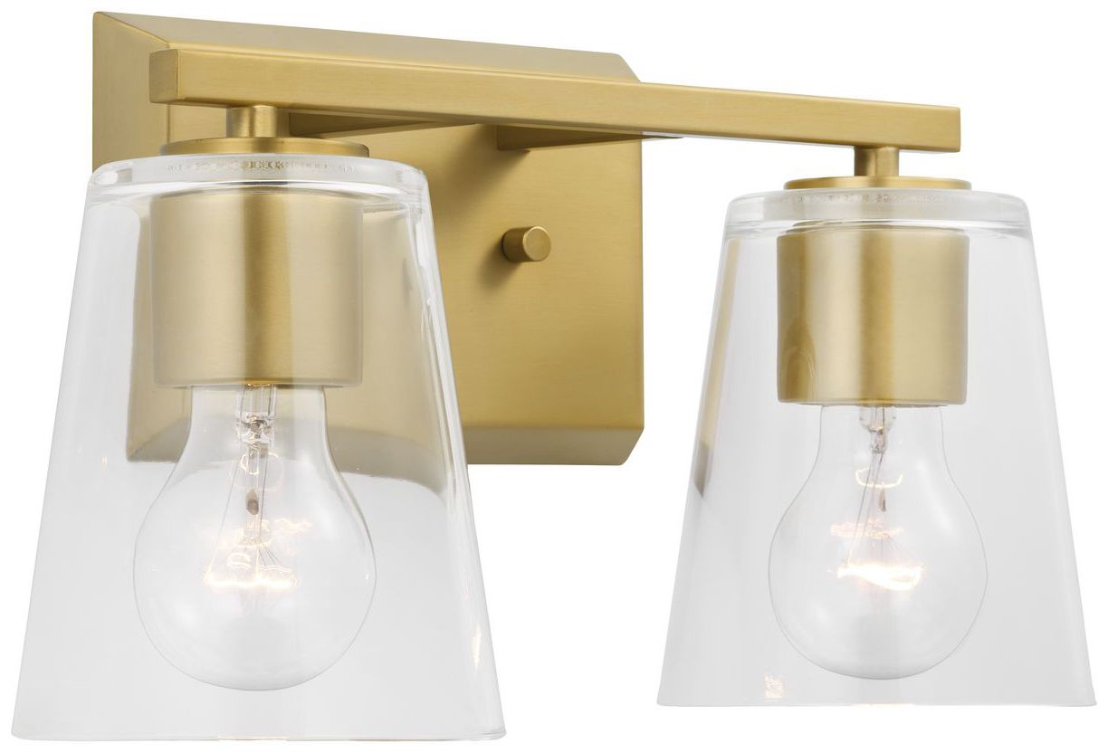 Image 3 Vertex Collection Two-Light Clear Glass Contemporary Bath Light more views