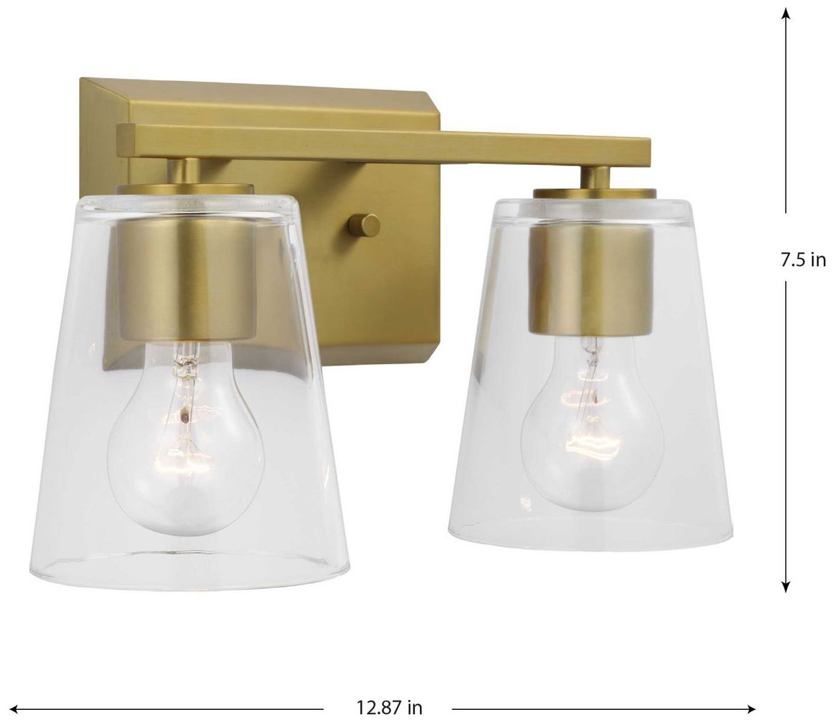 Image 4 Vertex Collection Two-Light Clear Glass Contemporary Bath Light more views