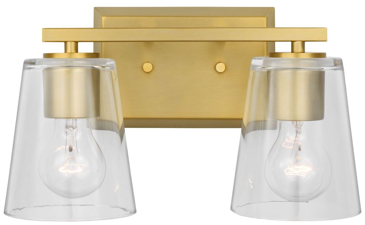 Image 5 Vertex Collection Two-Light Clear Glass Contemporary Bath Light more views