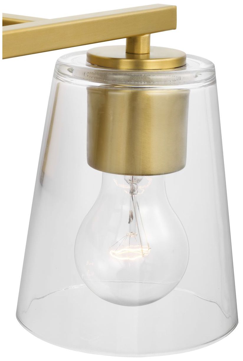 Vertex Collection Two-Light Clear Glass Contemporary Bath Light