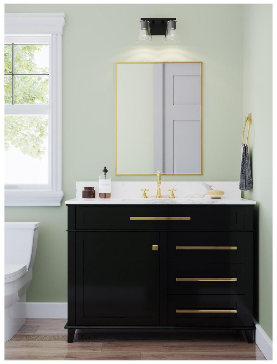 Image 2 Vertex Collection Two-Light Clear Glass Contemporary Bath Light more views