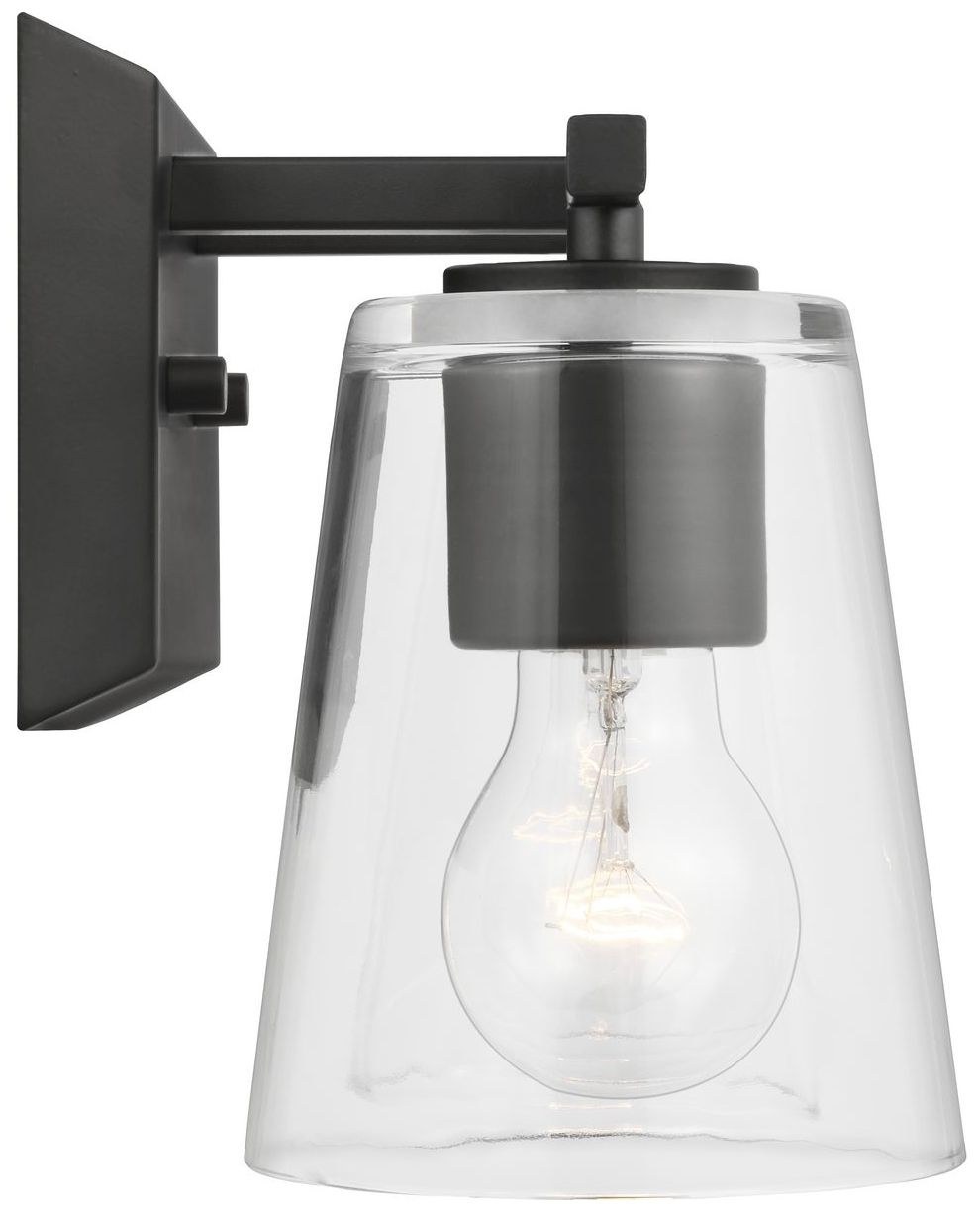 Vertex Collection Two-Light Clear Glass Contemporary Bath Light