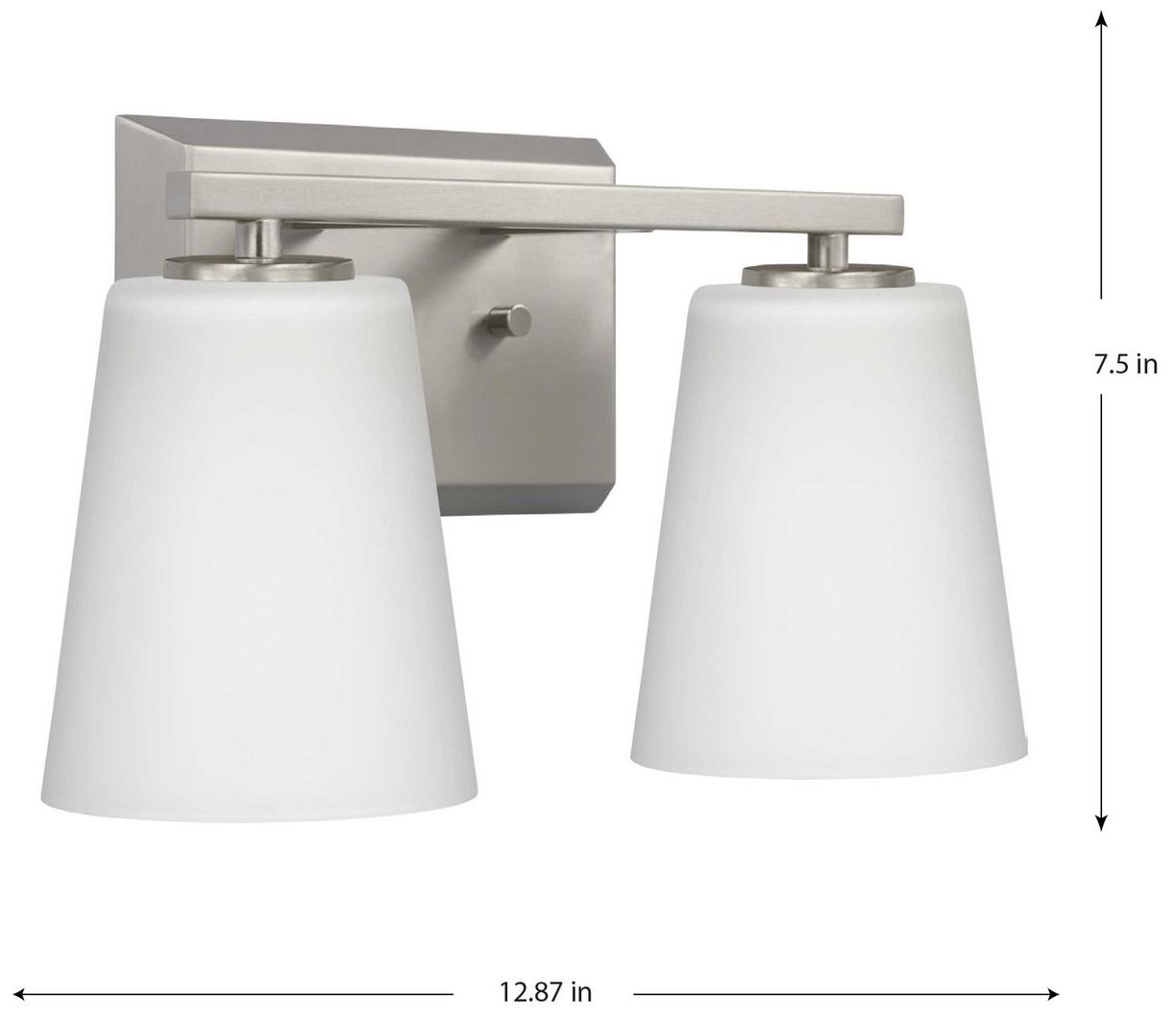 Image 4 Vertex Collection Two-Light Etched White Glass Contemporary Bath Light more views