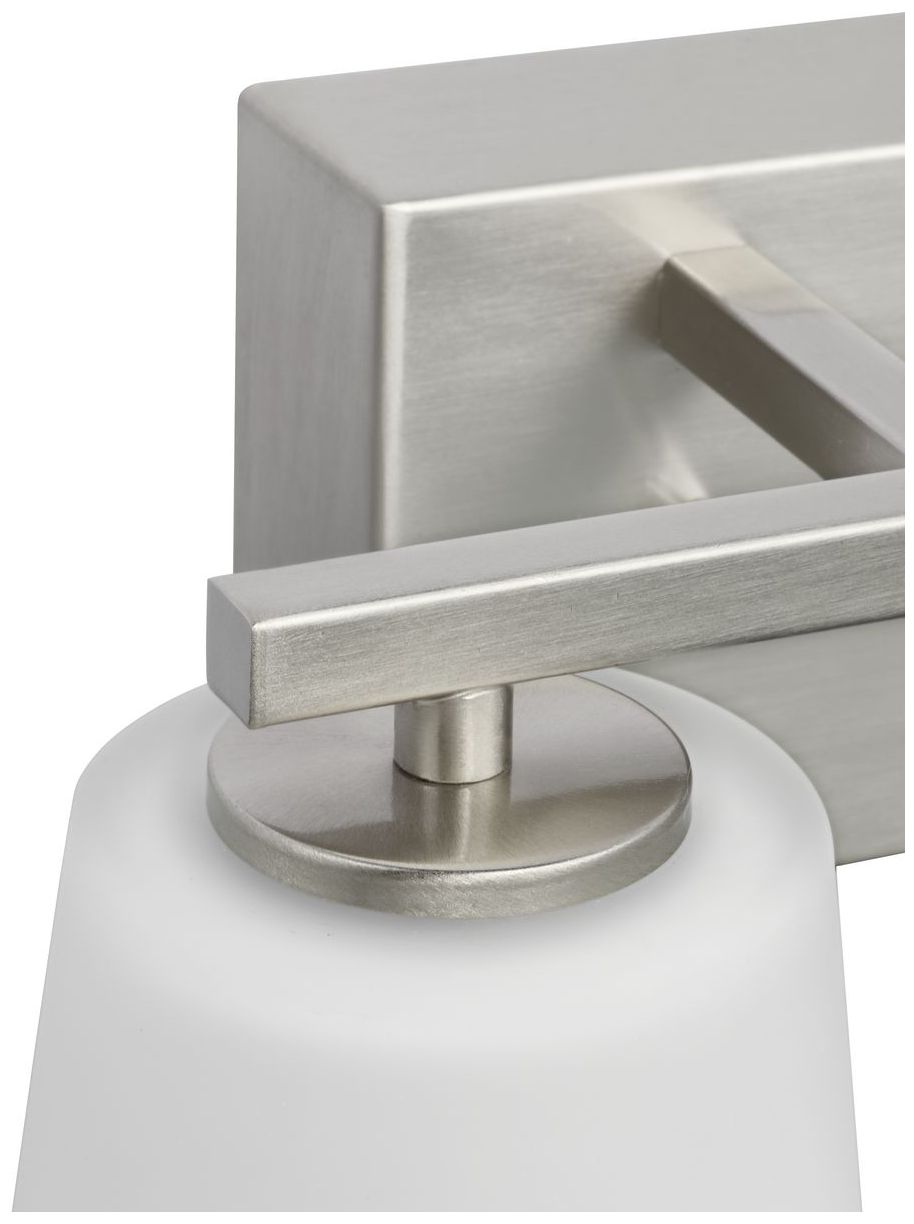 Image 7 Vertex Collection Two-Light Etched White Glass Contemporary Bath Light more views