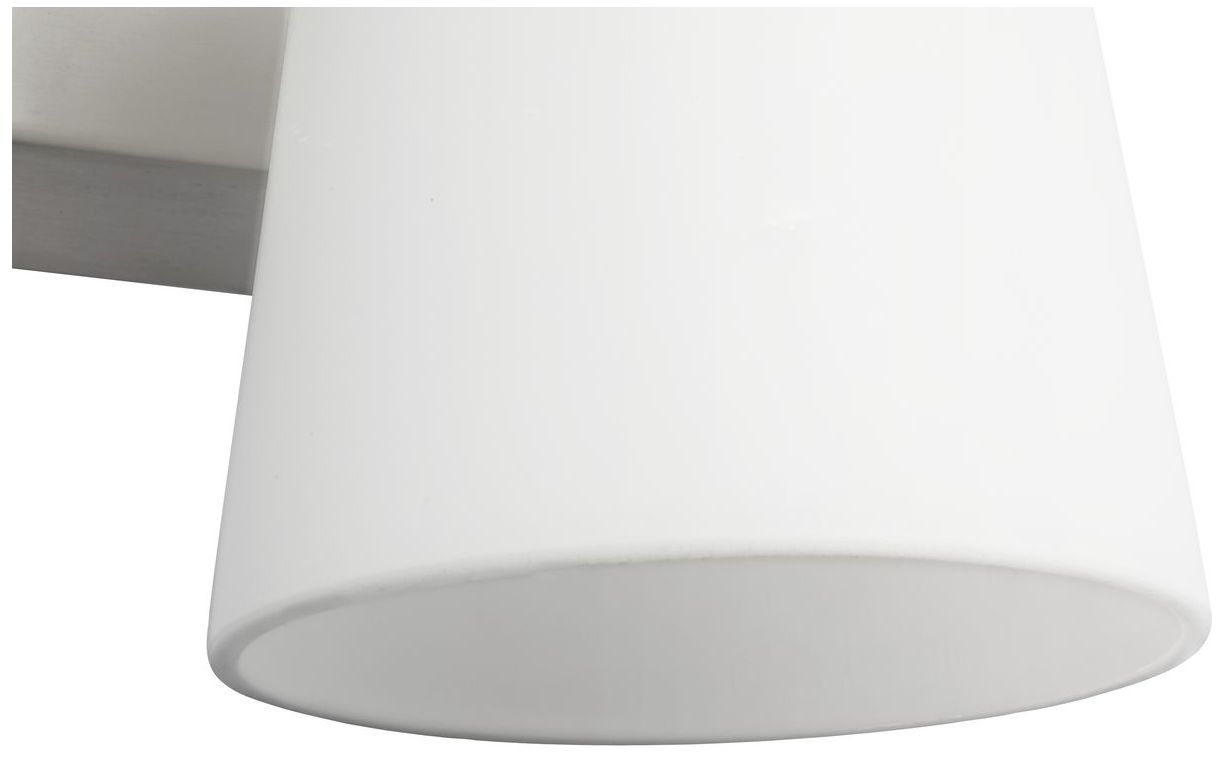 Vertex Collection Two-Light Etched White Glass Contemporary Bath Light