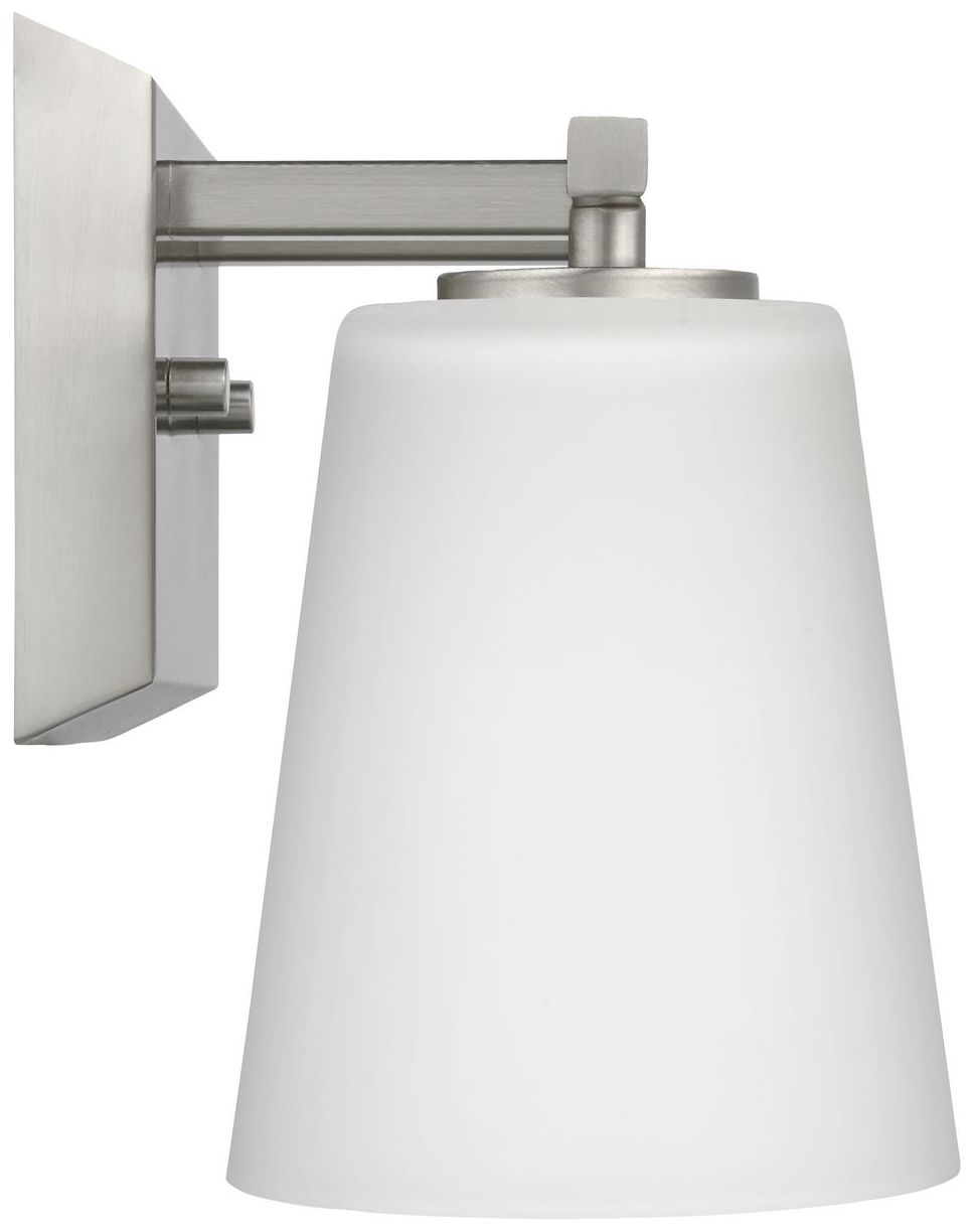 Vertex Collection Two-Light Etched White Glass Contemporary Bath Light