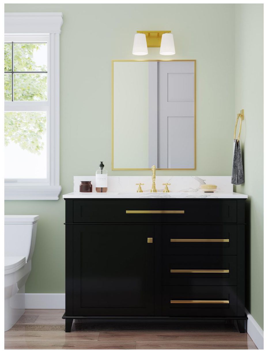 Image 3 Vertex Collection Two-Light Etched White Glass Contemporary Bath Light more views