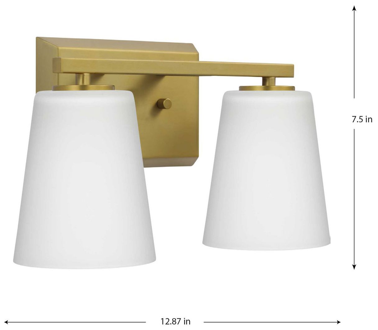 Image 4 Vertex Collection Two-Light Etched White Glass Contemporary Bath Light more views