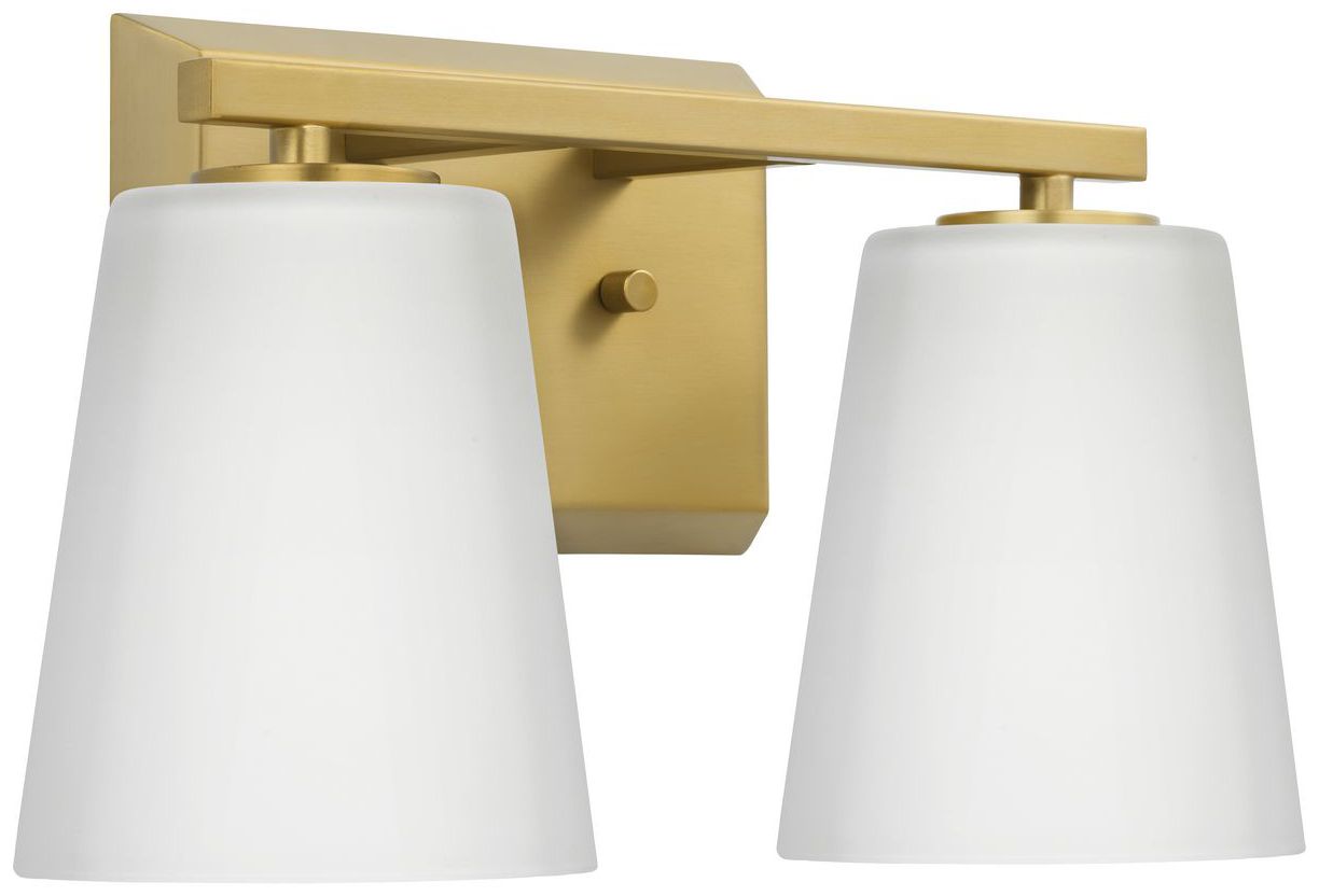 Image 5 Vertex Collection Two-Light Etched White Glass Contemporary Bath Light more views