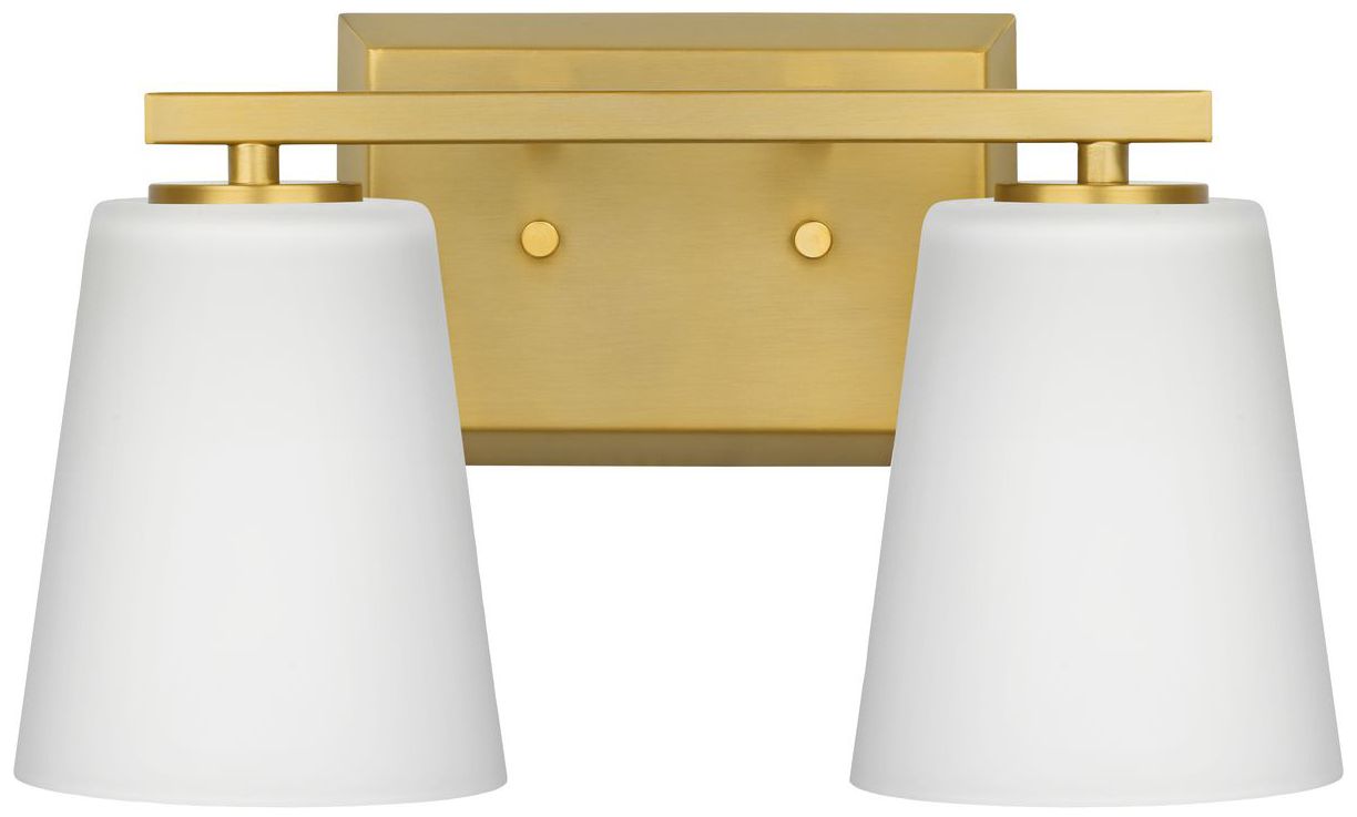Image 6 Vertex Collection Two-Light Etched White Glass Contemporary Bath Light more views