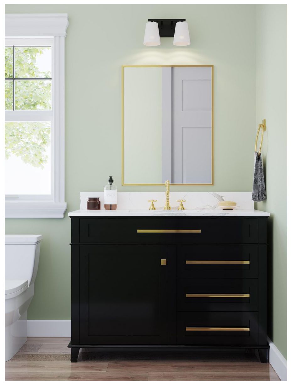 Image 2 Vertex Collection Two-Light Etched White Glass Contemporary Bath Light more views