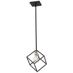 Vertical 11 1/4&quot; Wide Matte Black Cube-Shaped Mini Pendant