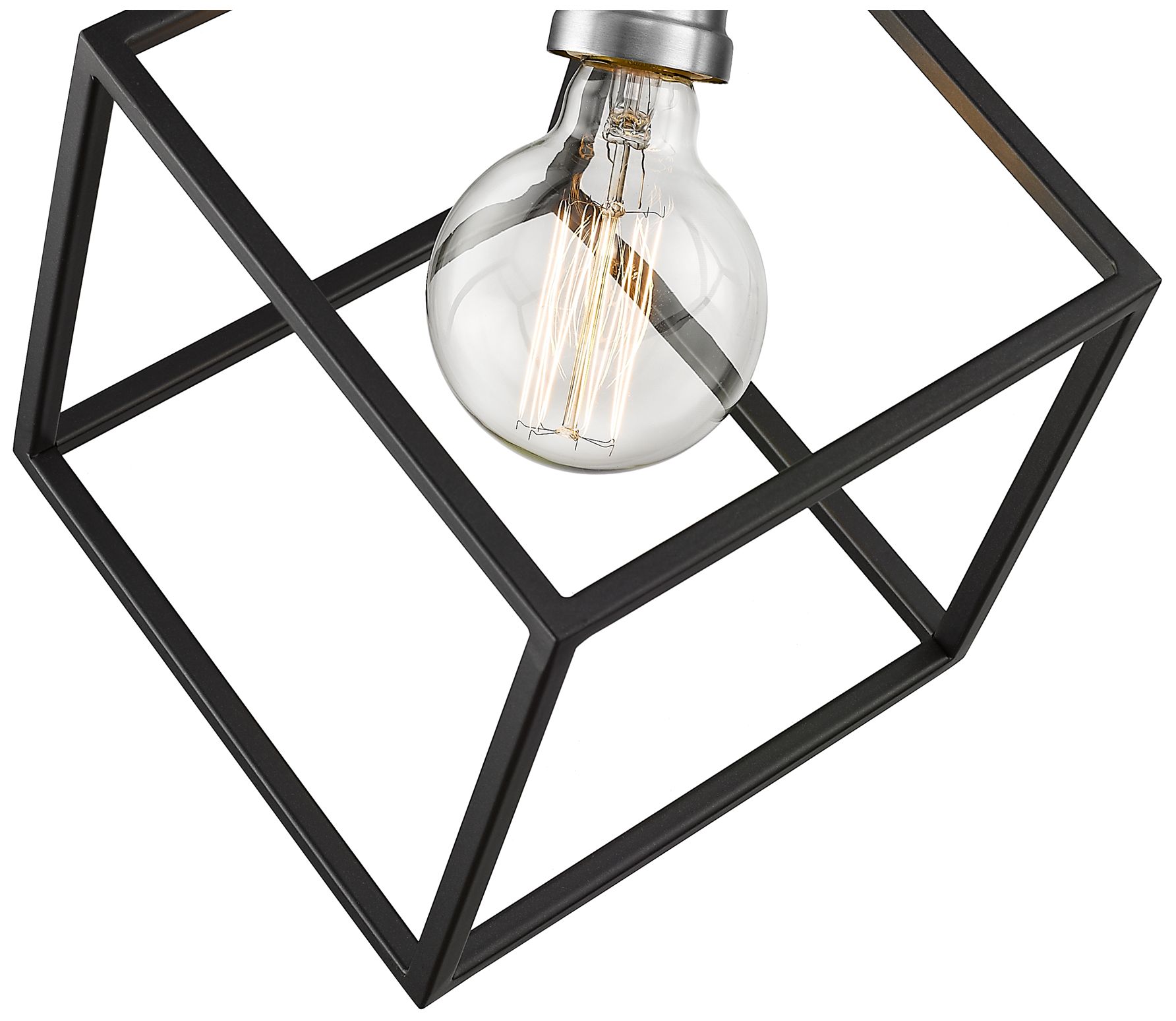 Image 6 Vertical 11 1/4" Wide Matte Black Cube-Shaped Mini Pendant more views