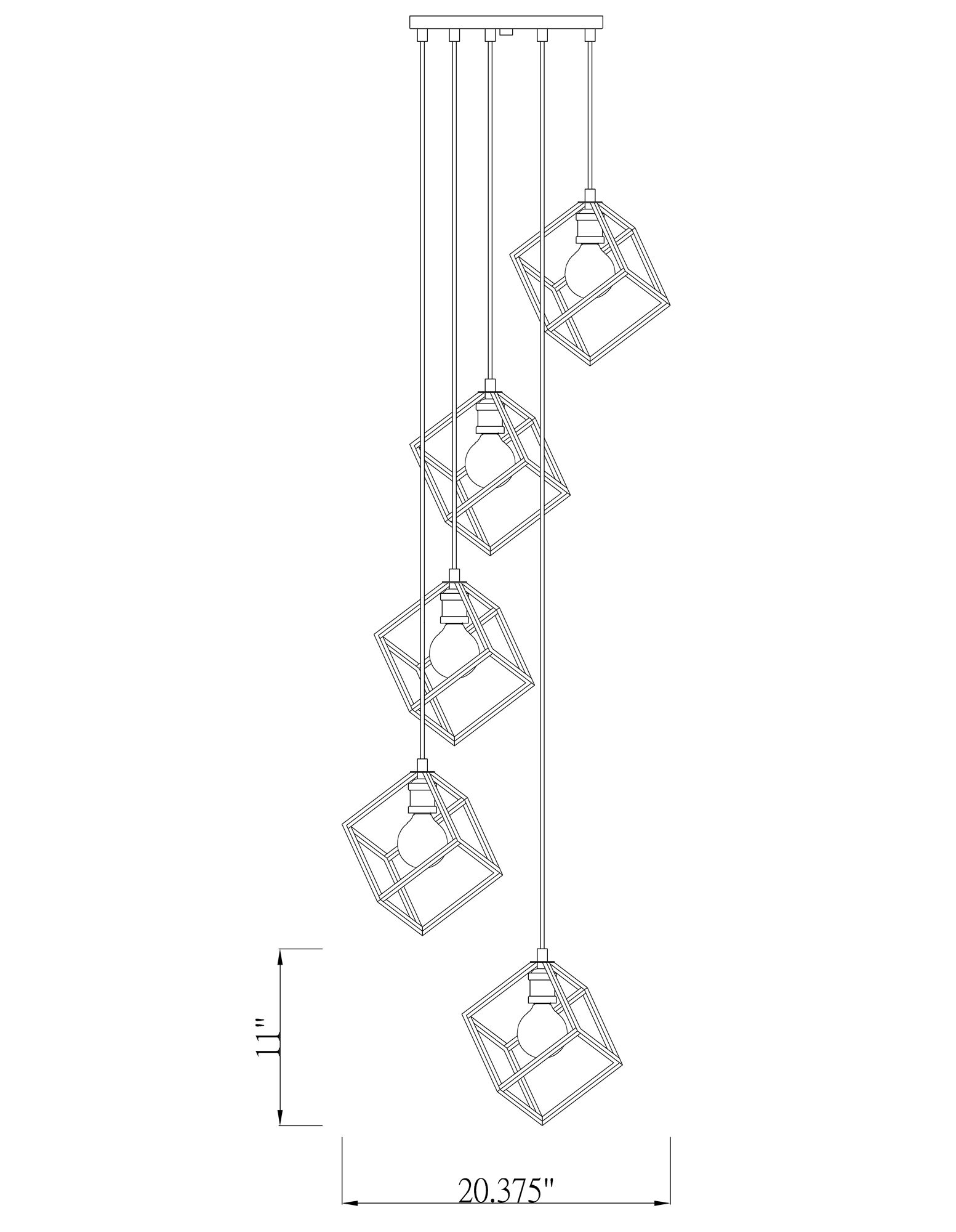 Vertical 20 1/2" Wide Bronze Multi-Light Pendant