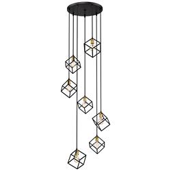 Vertical 23 1/2" Wide Bronze Brass 7-Light Pendant