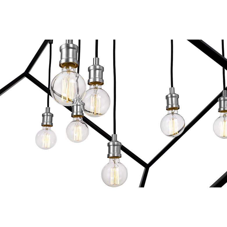 Image 5 Vertical 44 inch Wide Matte Black and Brushed Nickel 7-Light Pendant more views