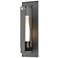 Vertical Bar Fluted Large Outdoor Sconce - Bronze - Opal and Clear Glass