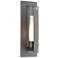 Vertical Bar Fluted Large Outdoor Sconce - Iron - Opal and Clear Glass