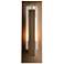Vertical Bar Fluted Small Outdoor Sconce - Bronze - Opal and Clear Glass