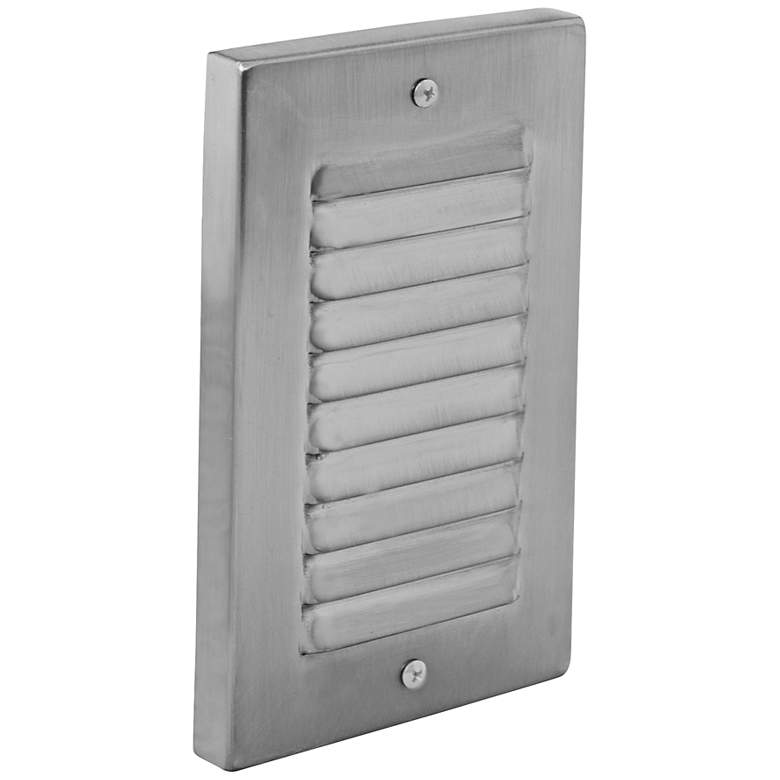 Image 1 Vertical Brushed Nickel Louvered LED Step Light