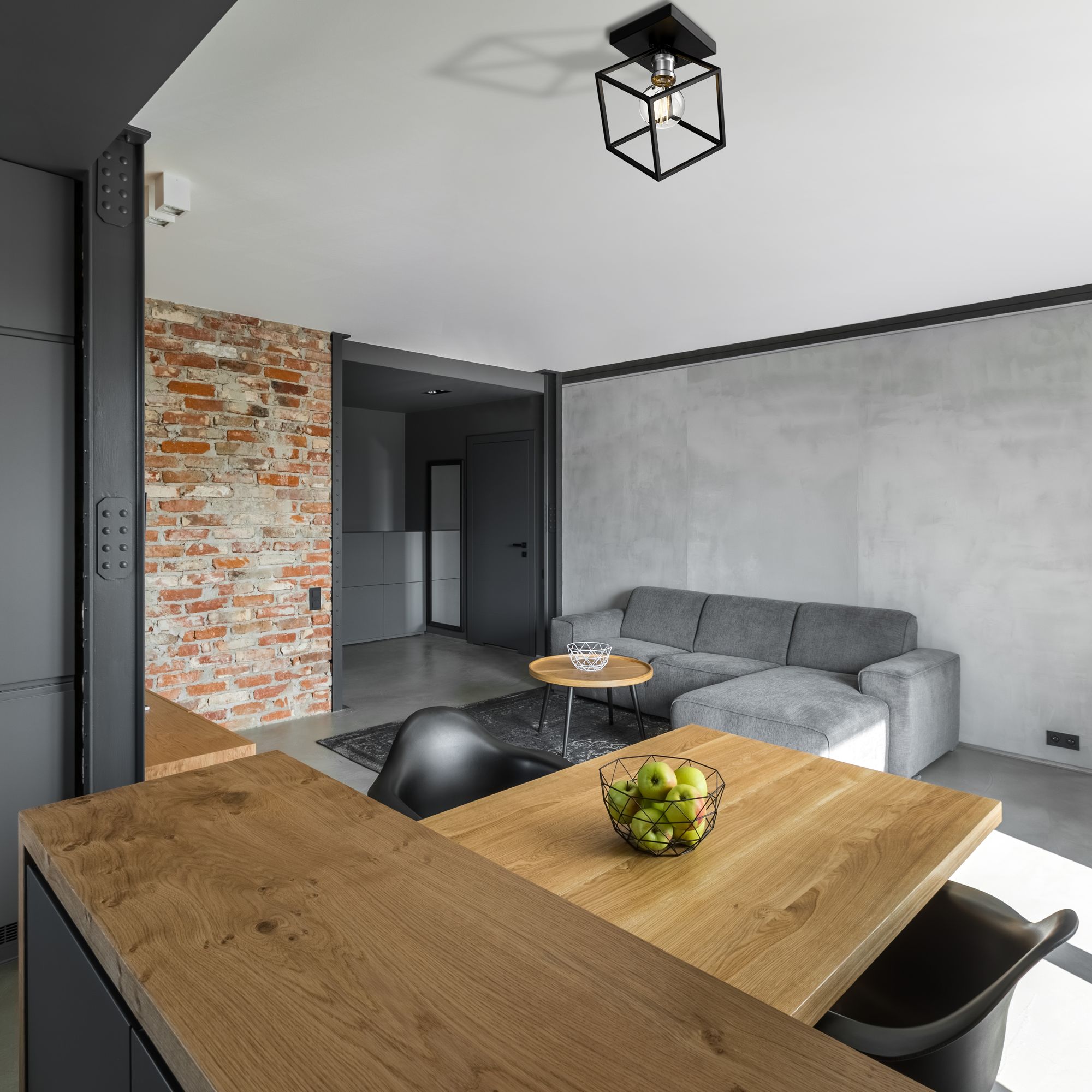 Image 4 Vertical by Z-Lite Matte Black + Brushed Nickel 10 inch 1 Light Flush Mount more views