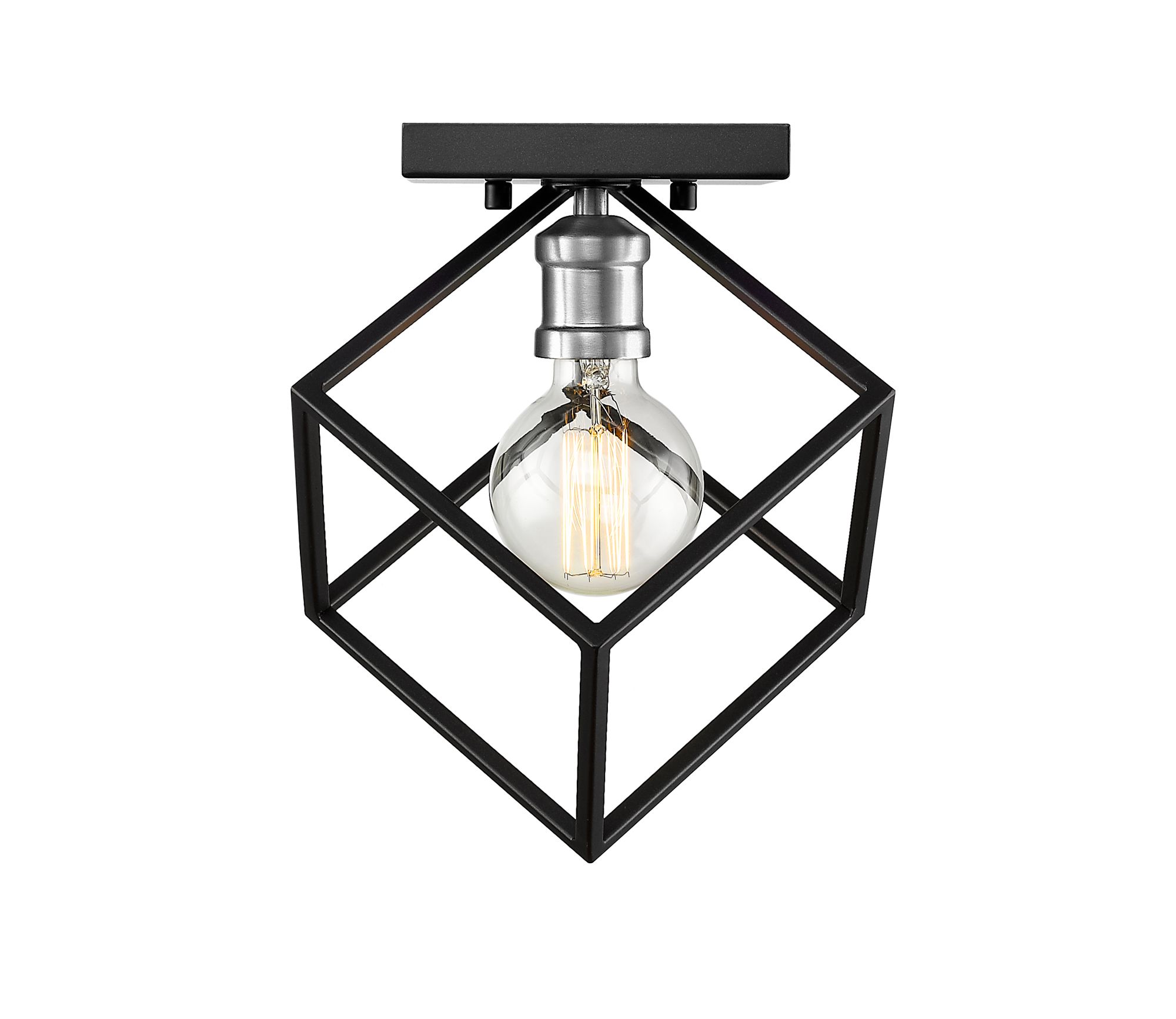 Image 5 Vertical by Z-Lite Matte Black + Brushed Nickel 10 inch 1 Light Flush Mount more views