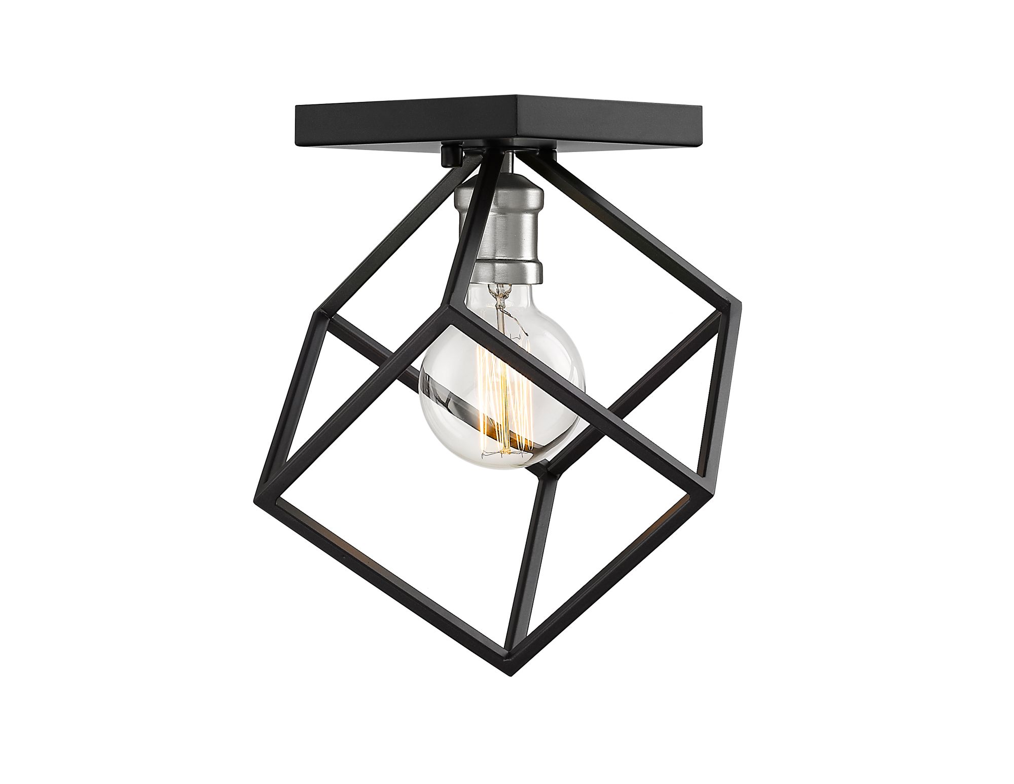 Image 6 Vertical by Z-Lite Matte Black + Brushed Nickel 10 inch 1 Light Flush Mount more views