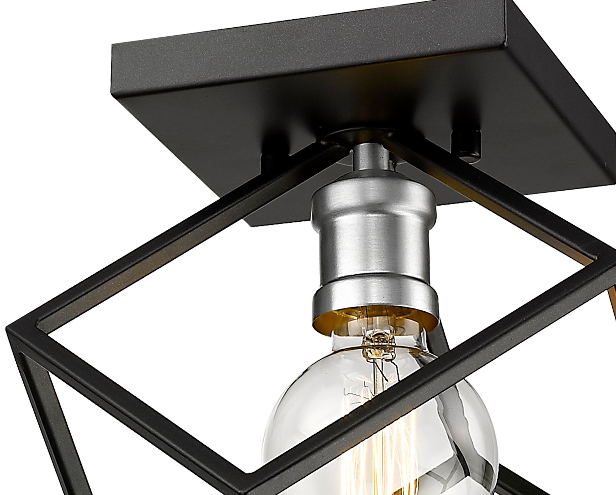 Image 7 Vertical by Z-Lite Matte Black + Brushed Nickel 10 inch 1 Light Flush Mount more views