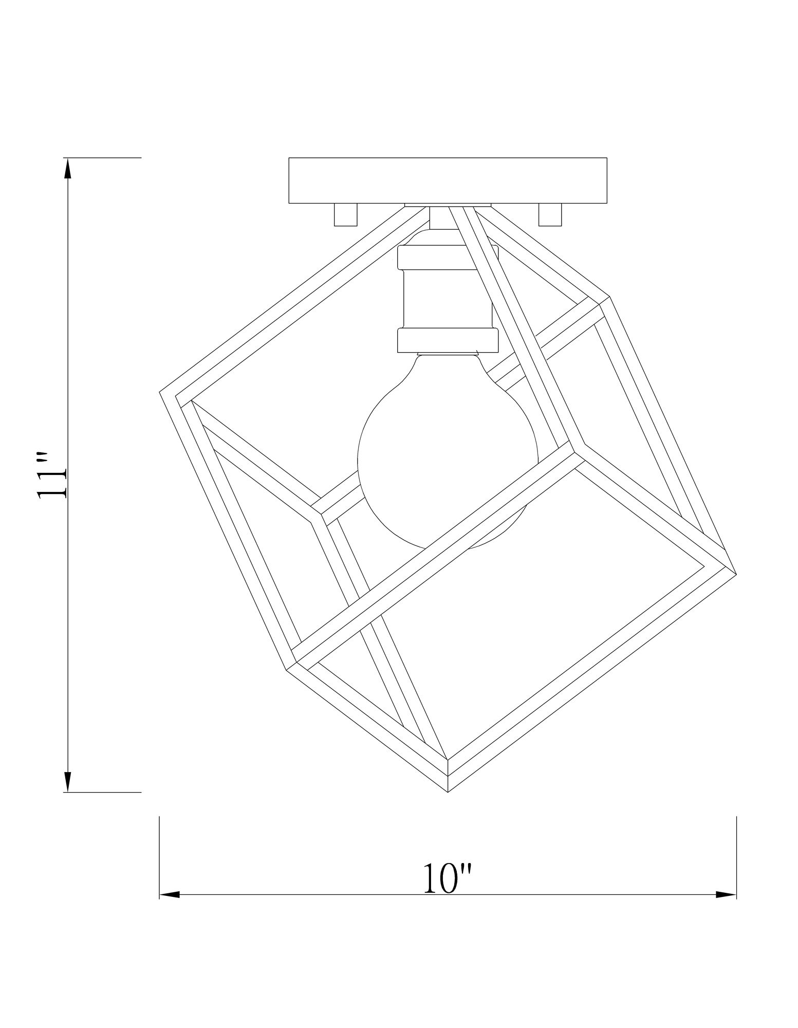 Vertical by Z-Lite Matte Black + Brushed Nickel 10 inch 1 Light Flush Mount