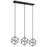 Vertical by Z-Lite Matte Black + Brushed Nickel 3 Light Island Pendant