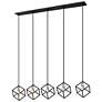 2_Vertical by Z-Lite Matte Black + Brushed Nickel 5 Light Island Pendant