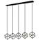 Vertical by Z-Lite Matte Black + Brushed Nickel 5 Light Island Pendant