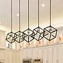 1_Vertical by Z-Lite Matte Black + Brushed Nickel 5 Light Island Pendant