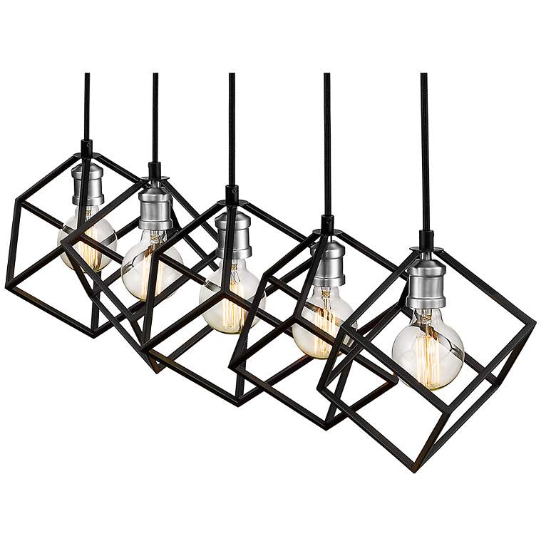 Image 7 Vertical by Z-Lite Matte Black + Brushed Nickel 5 Light Island Pendant more views